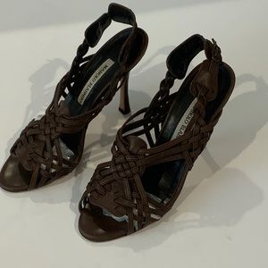 Manolo Blahnik Dark Brown Sandals